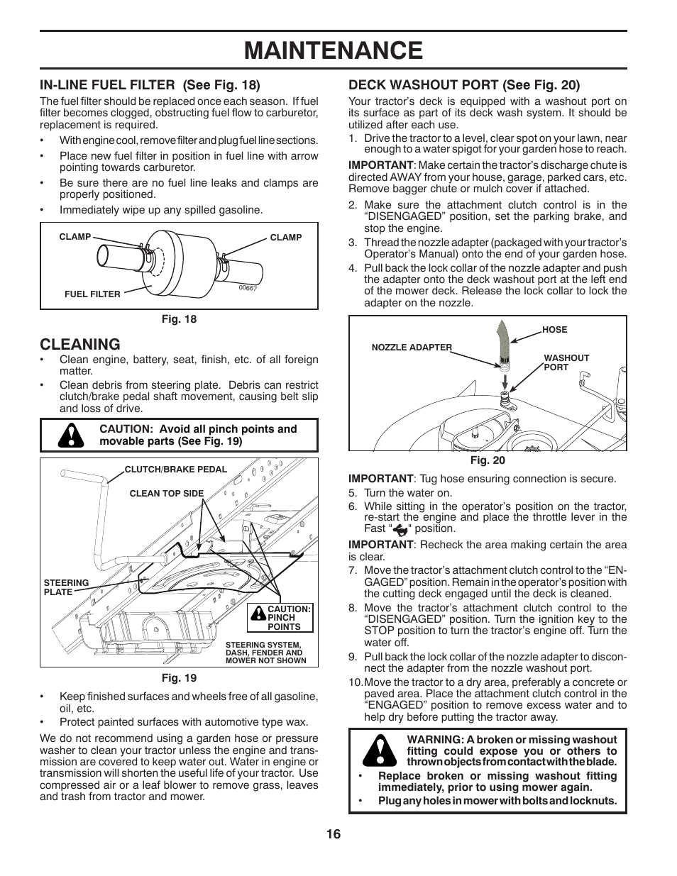 Maintenance, Cleaning | Husqvarna 917.28961 User Manual | Page 16 / 52