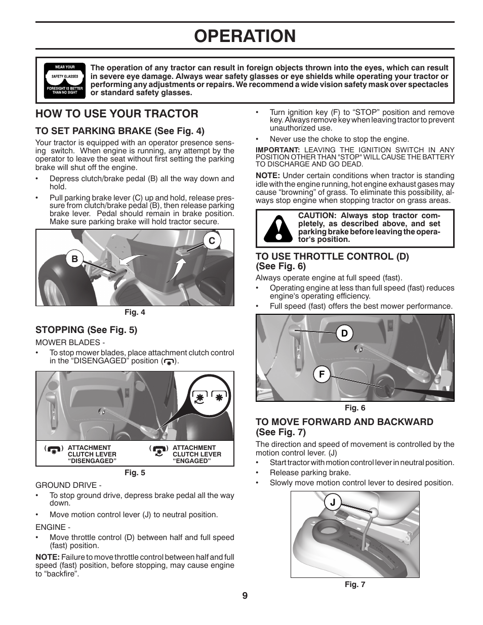 Operation, How to use your tractor | Husqvarna 917.28961 User Manual | Page 9 / 52