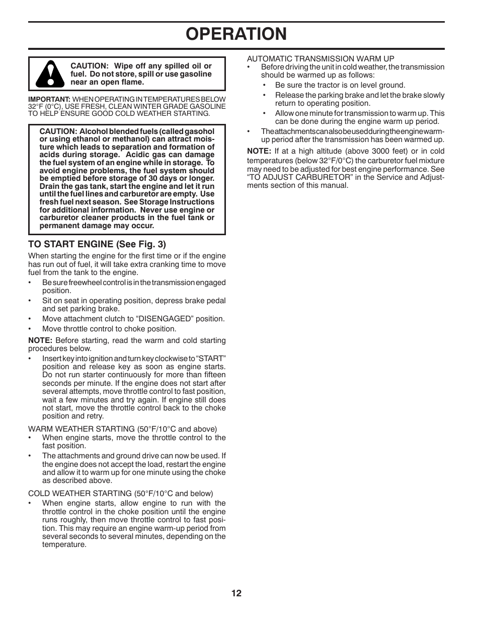 Operation | Husqvarna 917.289541 User Manual | Page 12 / 33