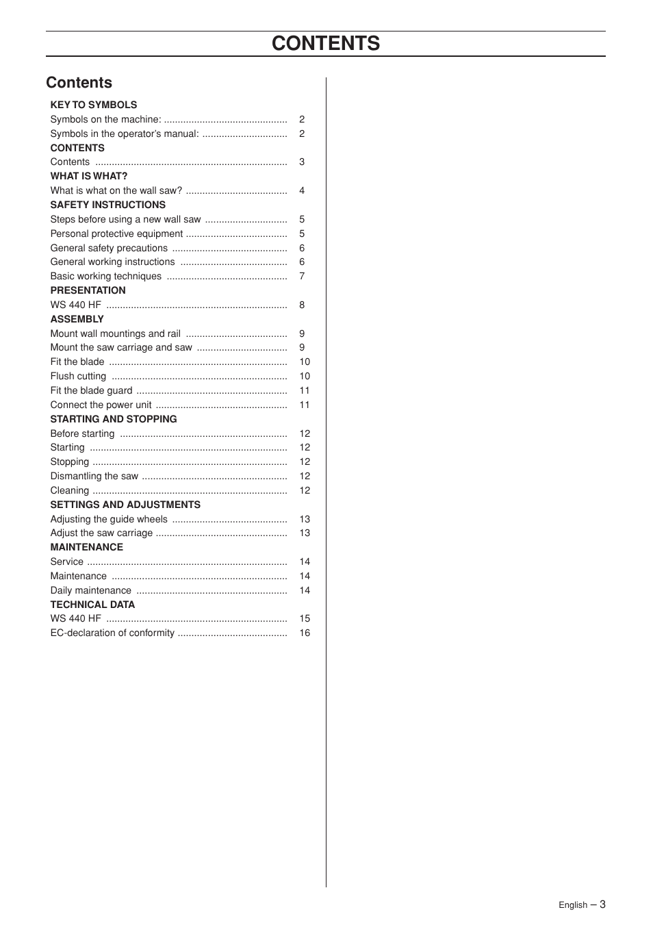 Husqvarna WS 440 HF User Manual | Page 3 / 17