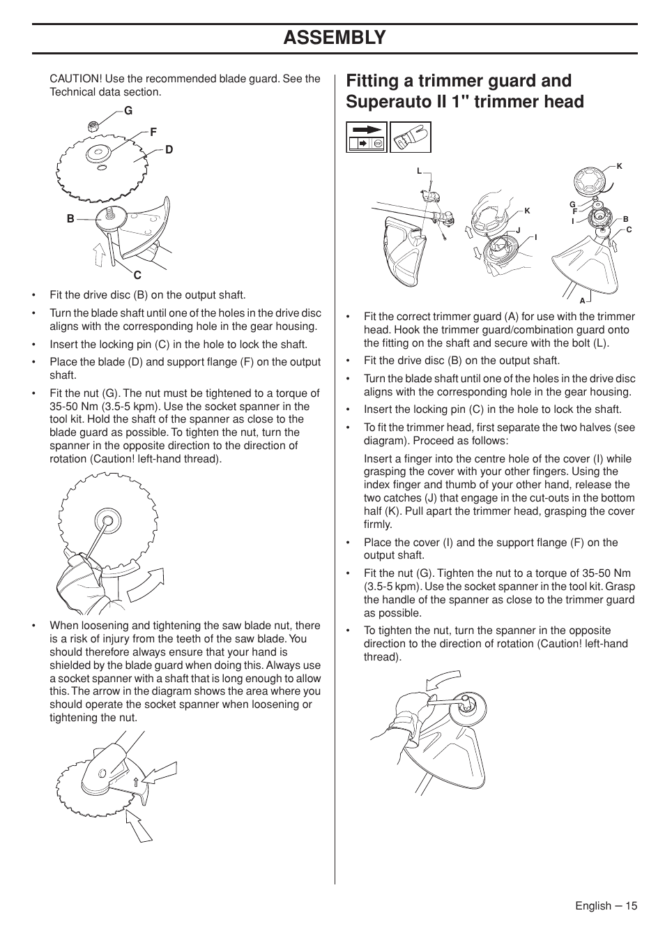 Assembly | Husqvarna 324RX User Manual | Page 15 / 40