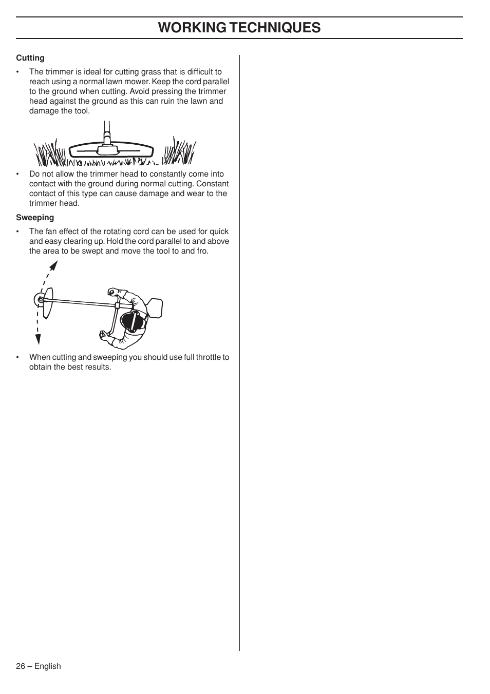 Working techniques | Husqvarna 324RX User Manual | Page 26 / 40