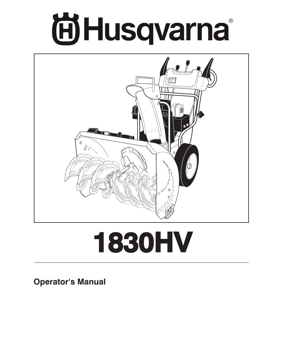 Husqvarna 1830HV User Manual | 24 pages