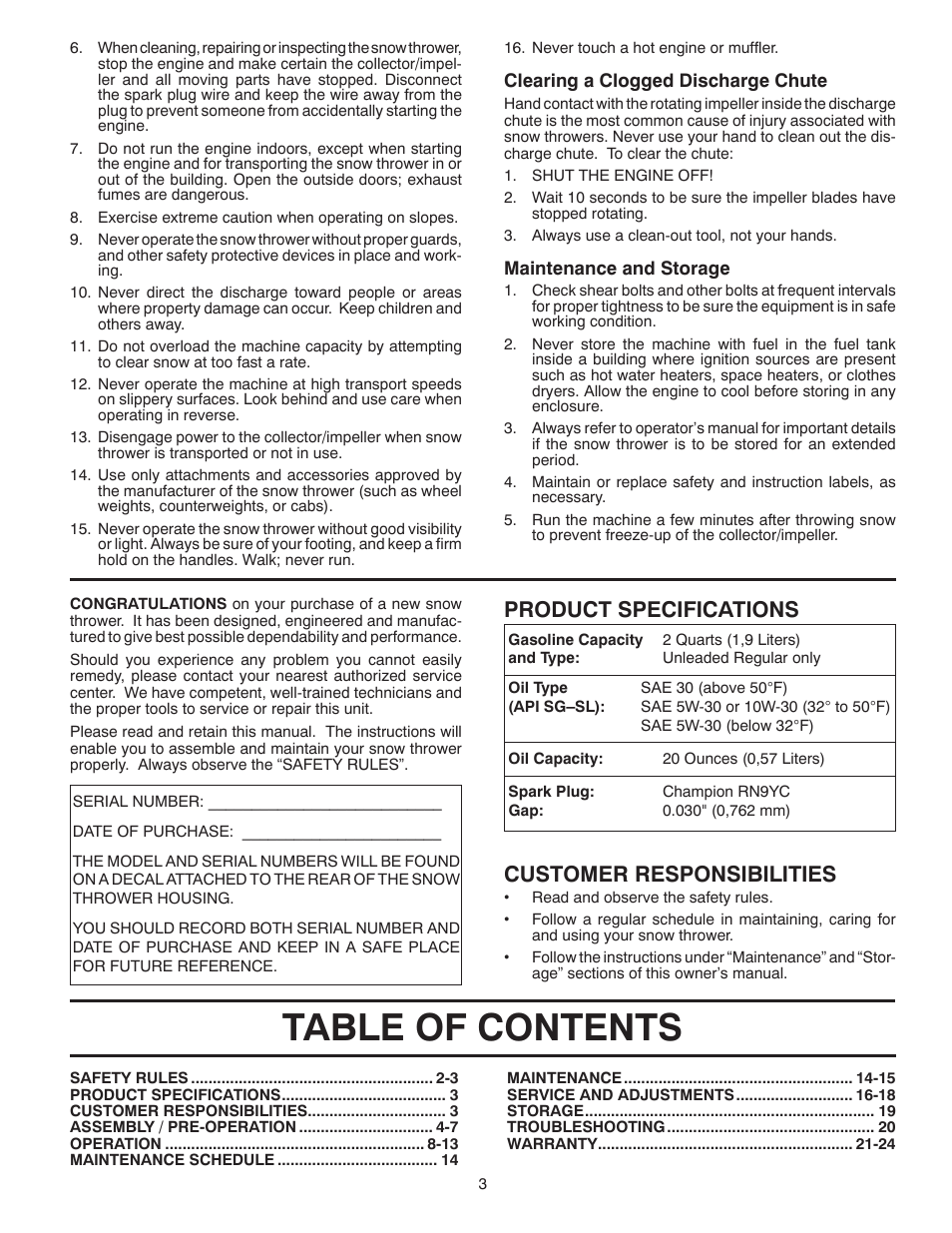 Husqvarna 1830HV User Manual | Page 3 / 24