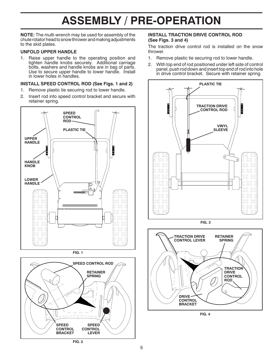 Assembly / pre-operation | Husqvarna 1830HV User Manual | Page 5 / 24