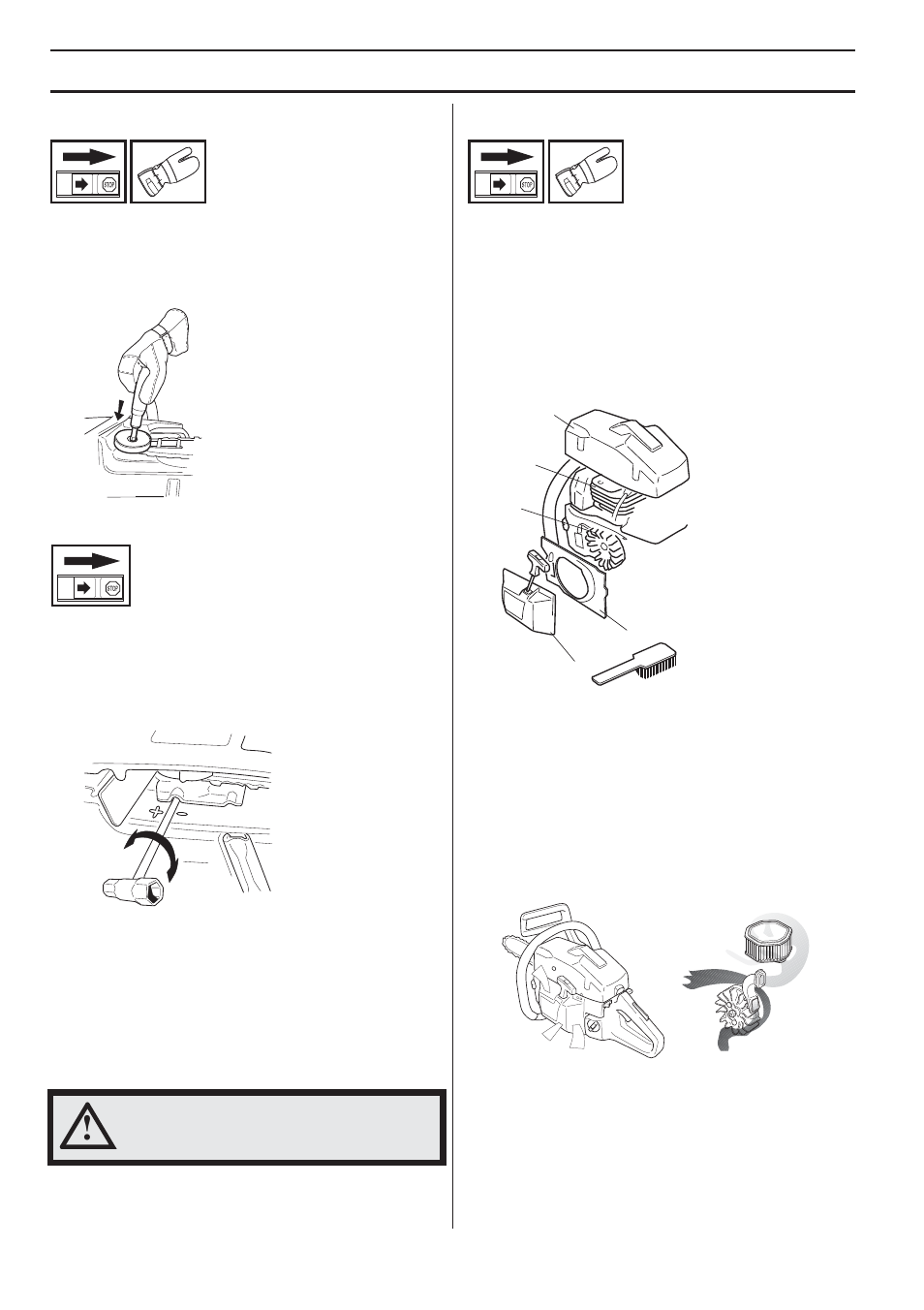 Needle bearing lubrication, Adjustment of the oil pump, Cooling system | Air injection” centrifugal cleaning, Maintenance | Husqvarna 1151338-95 User Manual | Page 36 / 44