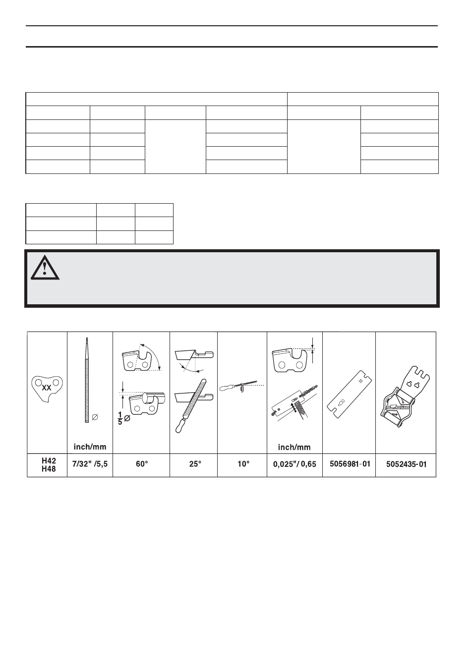 Saw chain filing and file gauges, Technical data | Husqvarna 1151338-95 User Manual | Page 40 / 44