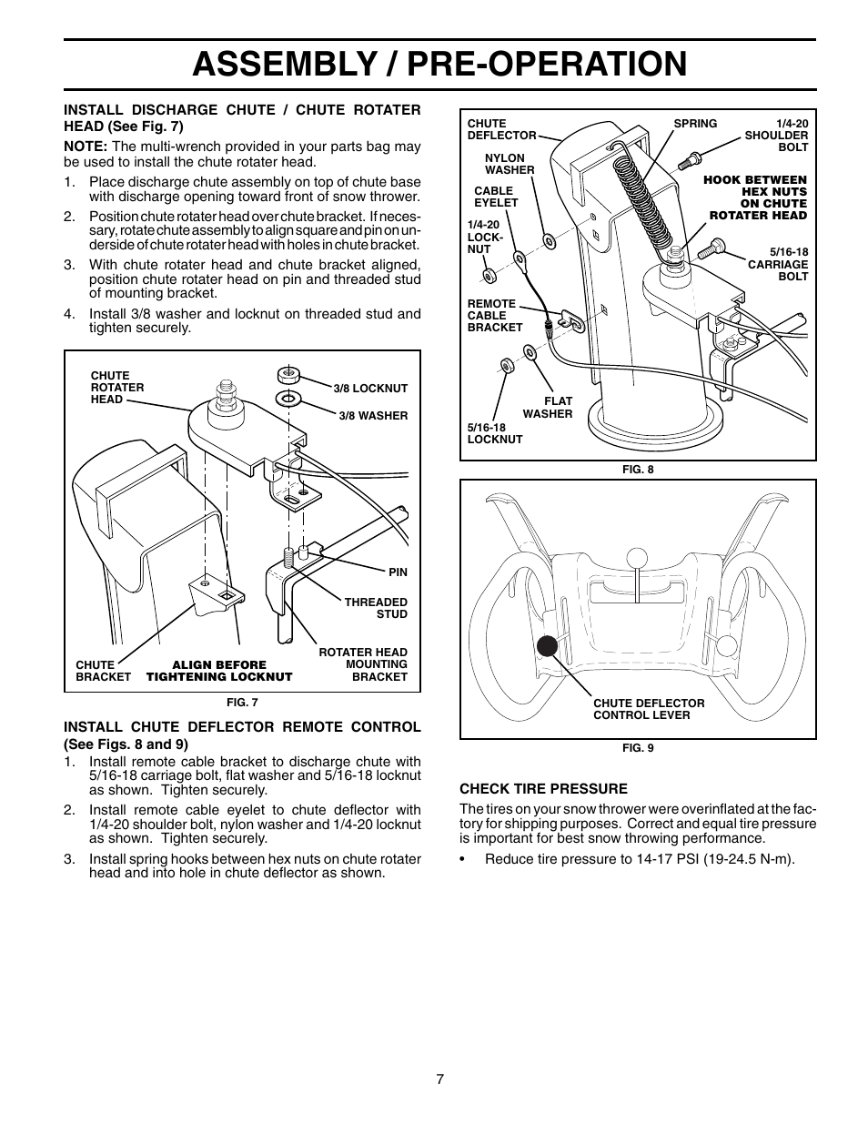 Assembly / pre-operation | Husqvarna 10530SBE User Manual | Page 7 / 32