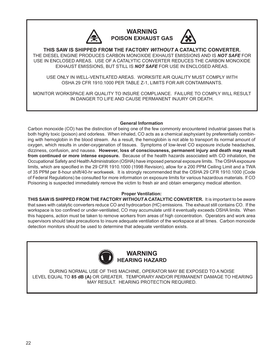 General information, Warning | Husqvarna FSA 8400 D User Manual | Page 22 / 112