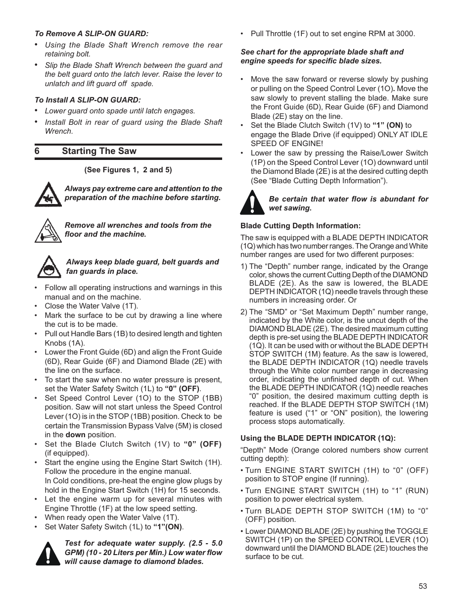 6 starting the saw, 7 stopping the saw | Husqvarna FSA 8400 D User Manual | Page 53 / 112