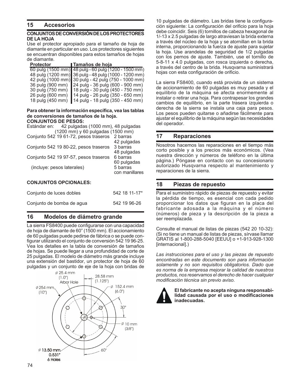 Husqvarna FSA 8400 D User Manual | Page 74 / 112