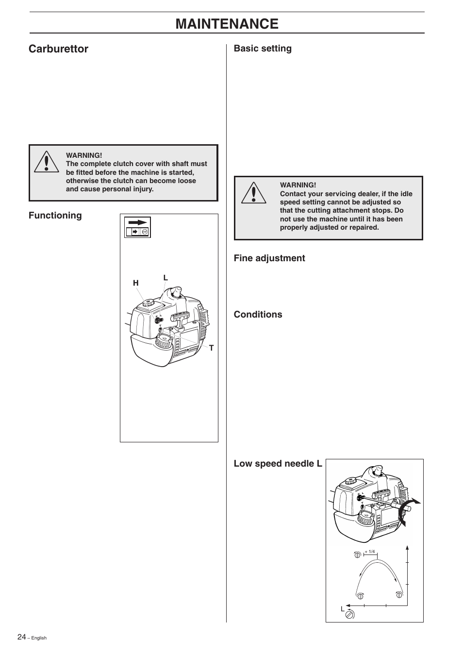 Maintenance | Husqvarna 322R User Manual | Page 24 / 44