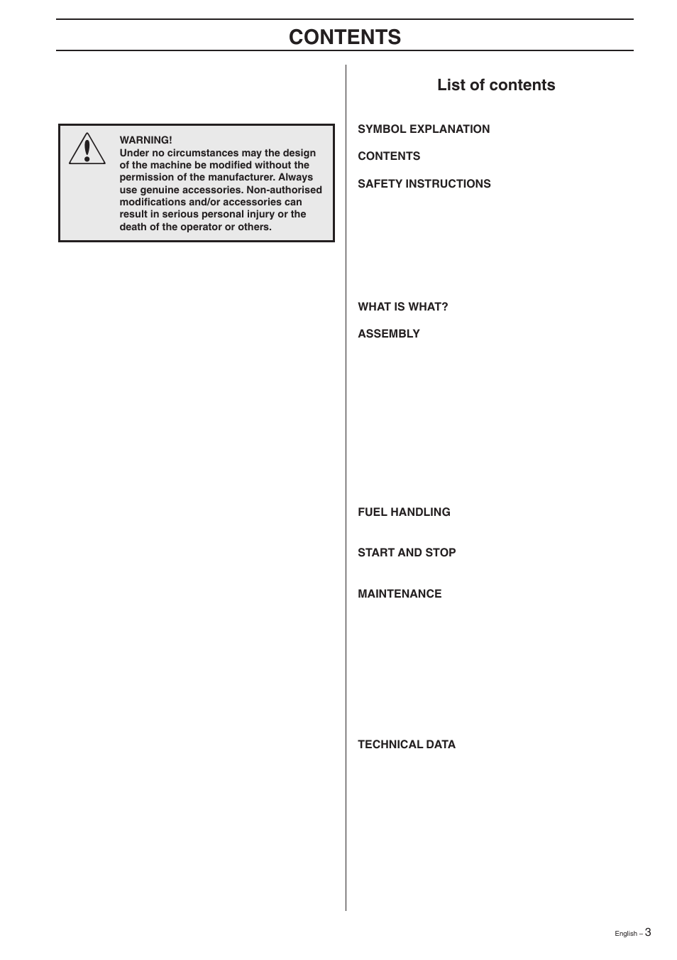 Husqvarna 322R User Manual | Page 3 / 44