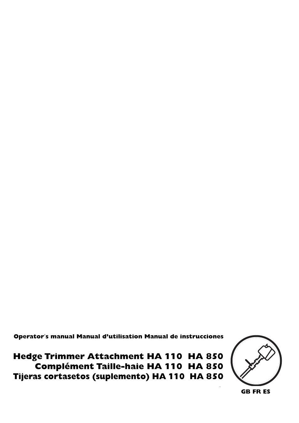 Husqvarna HA 850 User Manual | 12 pages