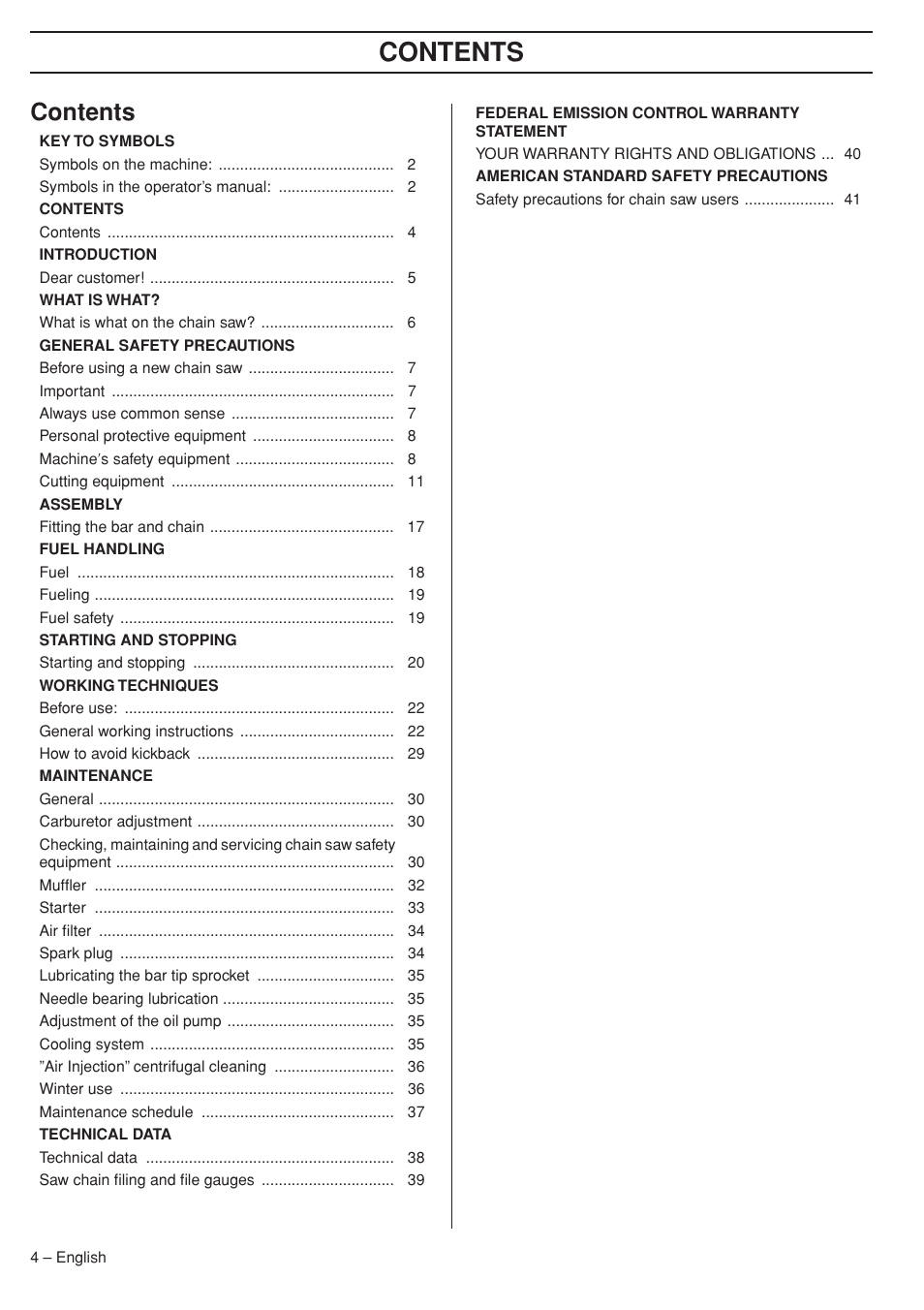 Husqvarna 575XP User Manual | Page 4 / 48