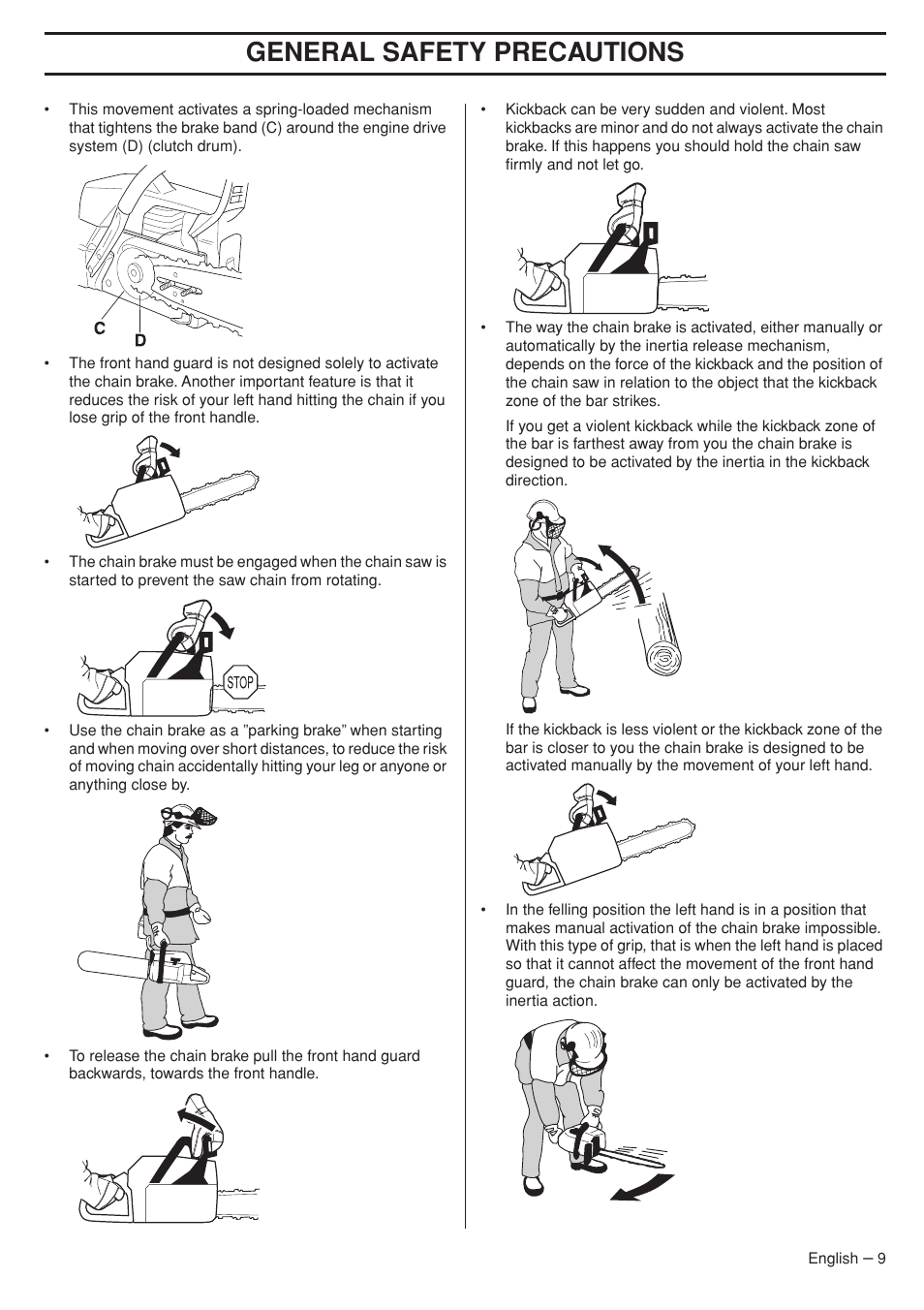 General safety precautions | Husqvarna 575XP User Manual | Page 9 / 48