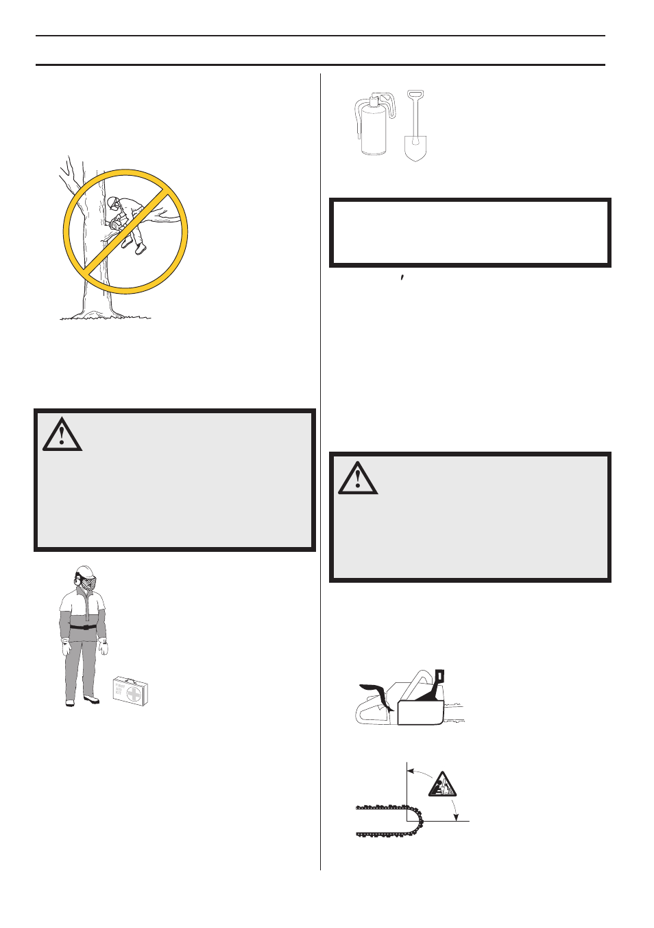 Personal protective equipment, Machine¢s safety equipment, Chain brake and front hand guard | General safety preca utions, P ersonal protective equipment, Mac hine ′′′′ s safety equipment | Husqvarna 1153178-95 User Manual | Page 8 / 44