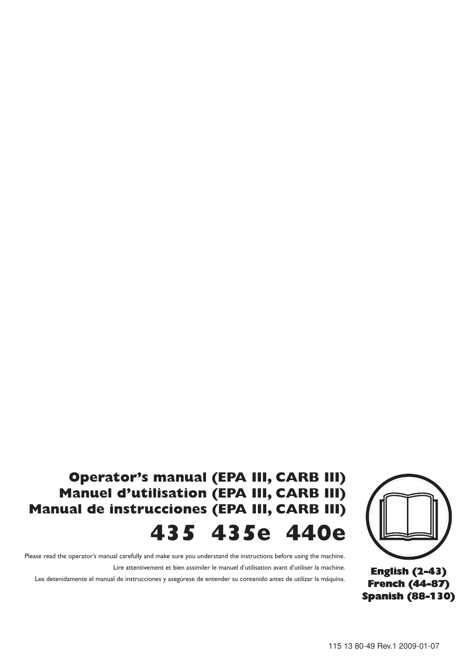 Husqvarna EPA III User Manual | 132 pages