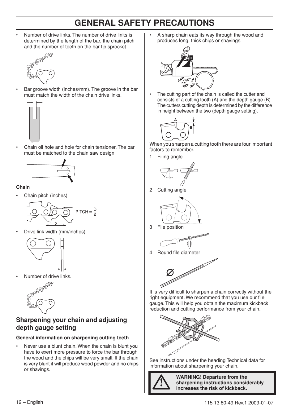 General safety precautions | Husqvarna EPA III User Manual | Page 12 / 132