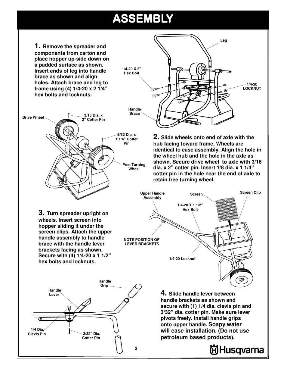 Assembly | Husqvarna 966043501 User Manual | Page 2 / 8