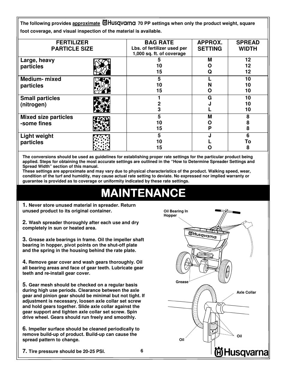 Maintenance | Husqvarna 966043501 User Manual | Page 6 / 8