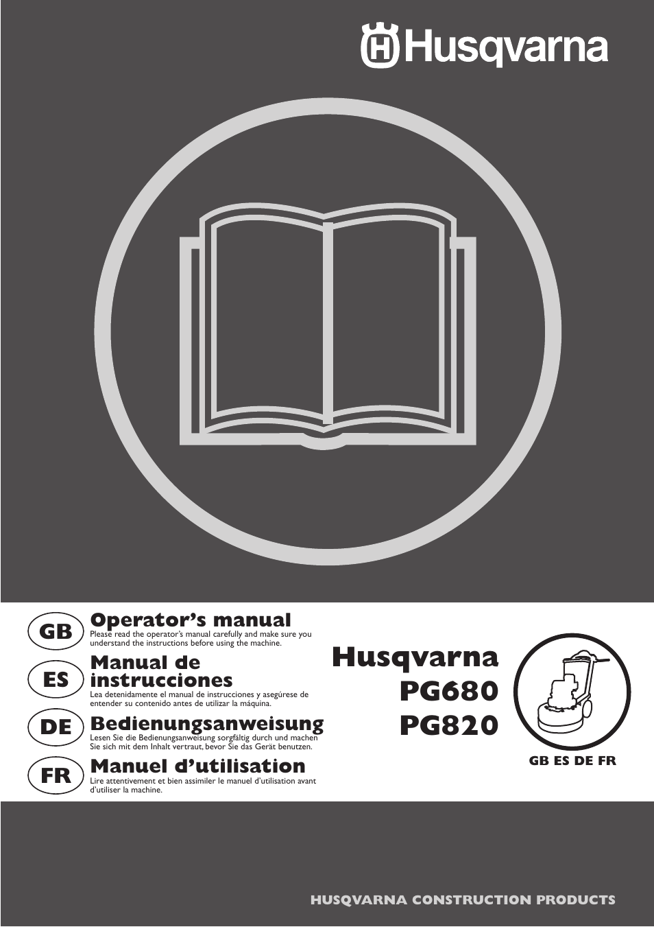 Husqvarna PG820 User Manual | 28 pages