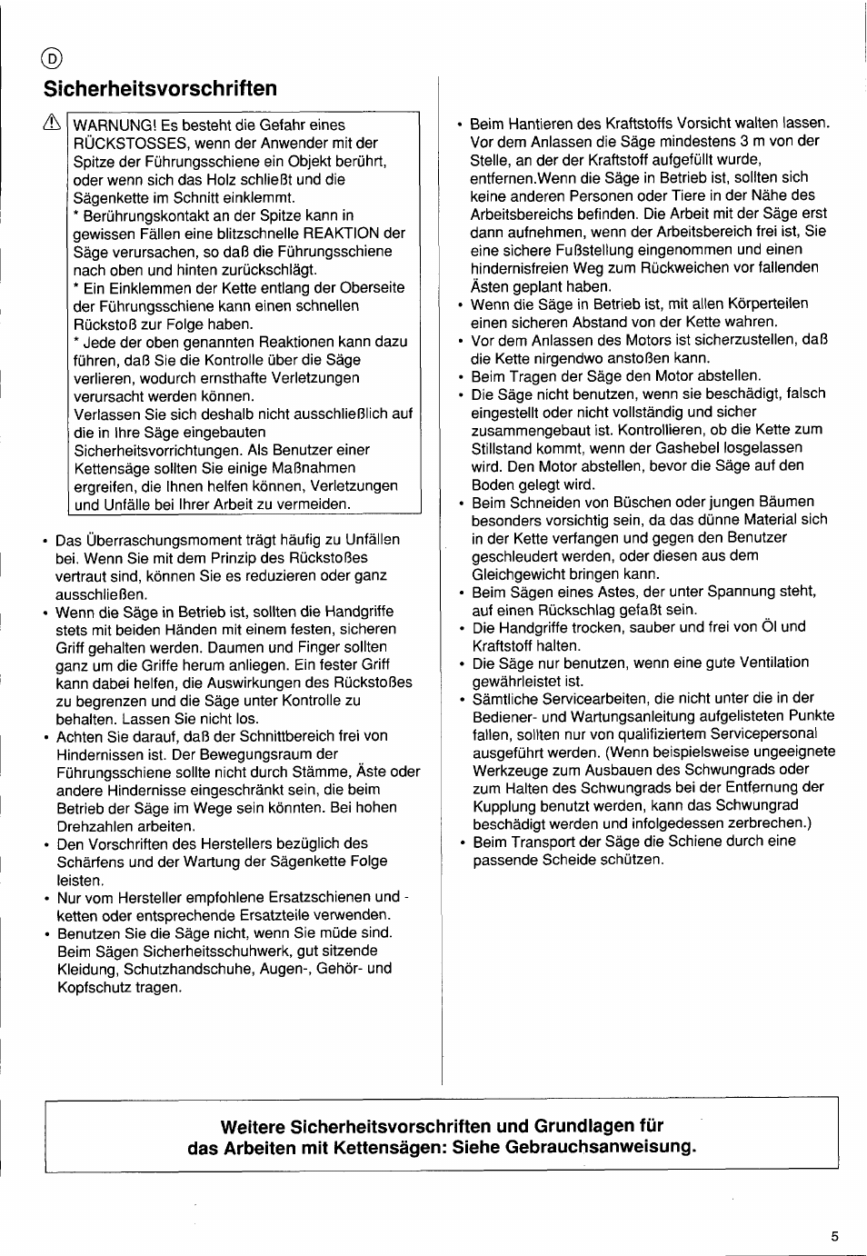 Sicherheitsvorschriften, Arbeitsvorschriften | Husqvarna PS 50 User Manual | Page 4 / 43