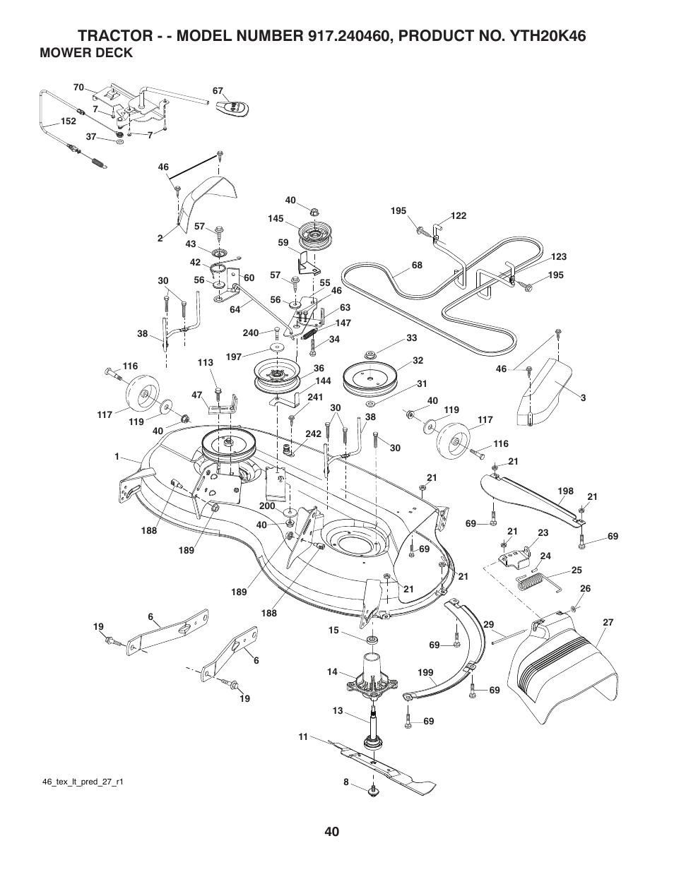 Mower deck | Husqvarna 917.24046 User Manual | Page 40 / 56