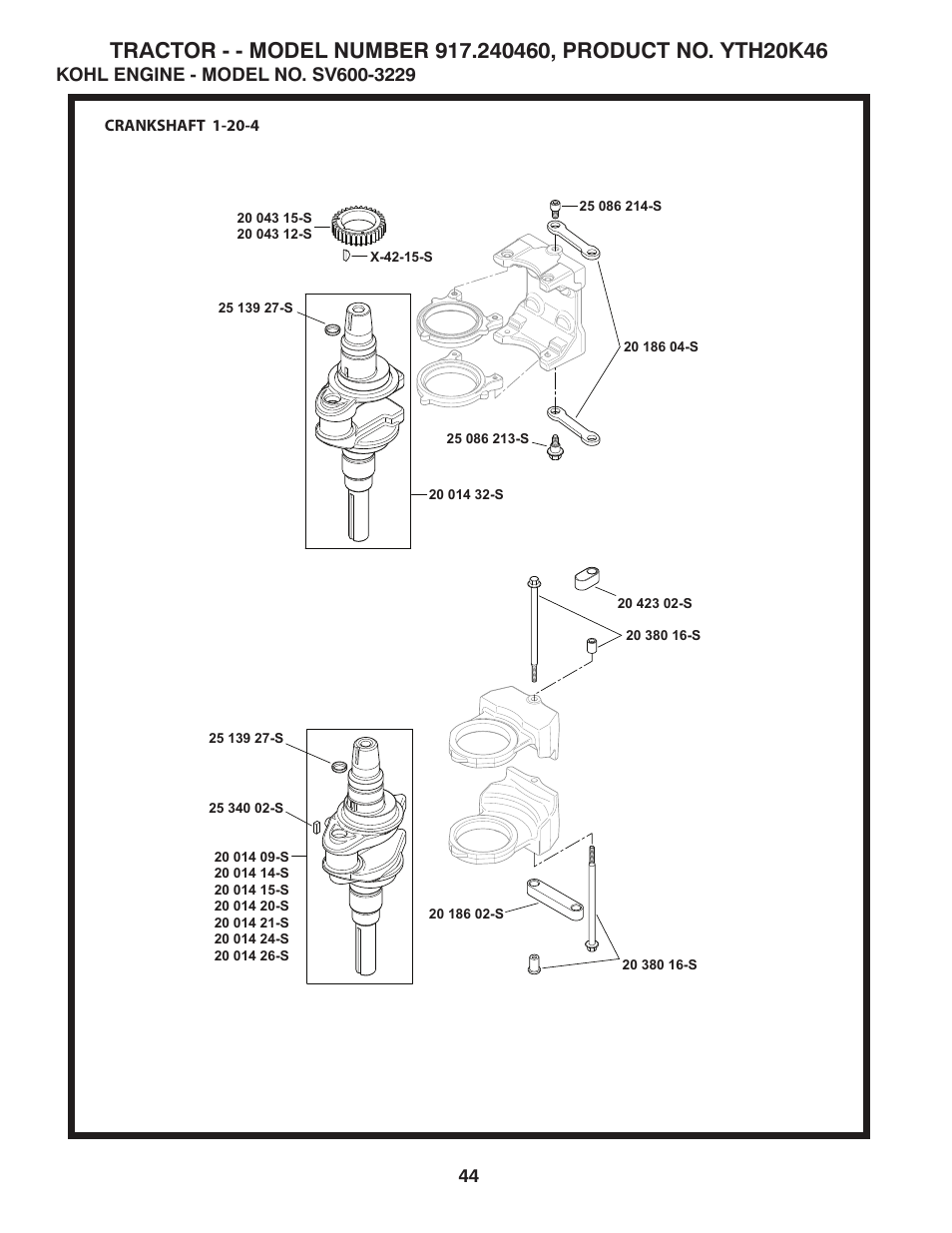 Kohler engine | Husqvarna 917.24046 User Manual | Page 44 / 56