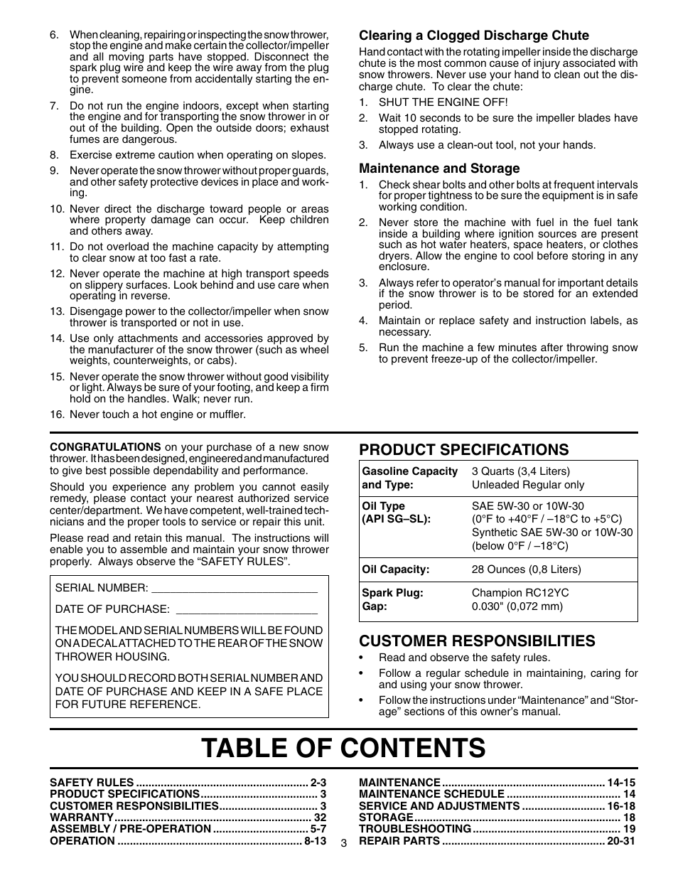 Husqvarna 8527SBEB User Manual | Page 3 / 32