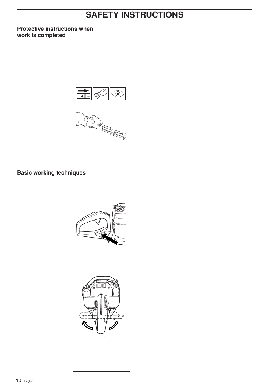 Safety instructions | Husqvarna 225H60 User Manual | Page 10 / 20