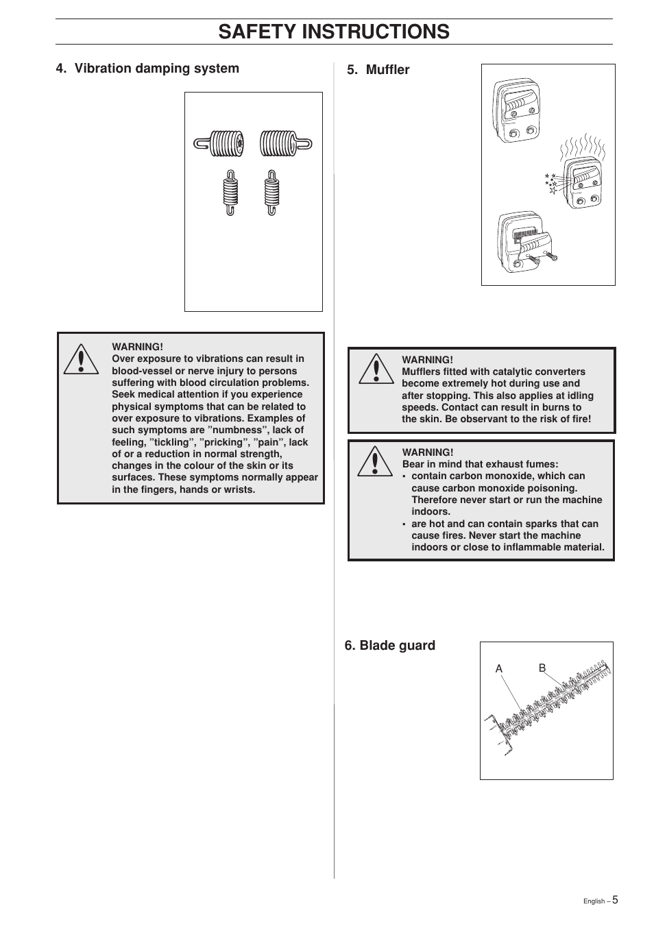 Safety instructions | Husqvarna 225H60 User Manual | Page 5 / 20