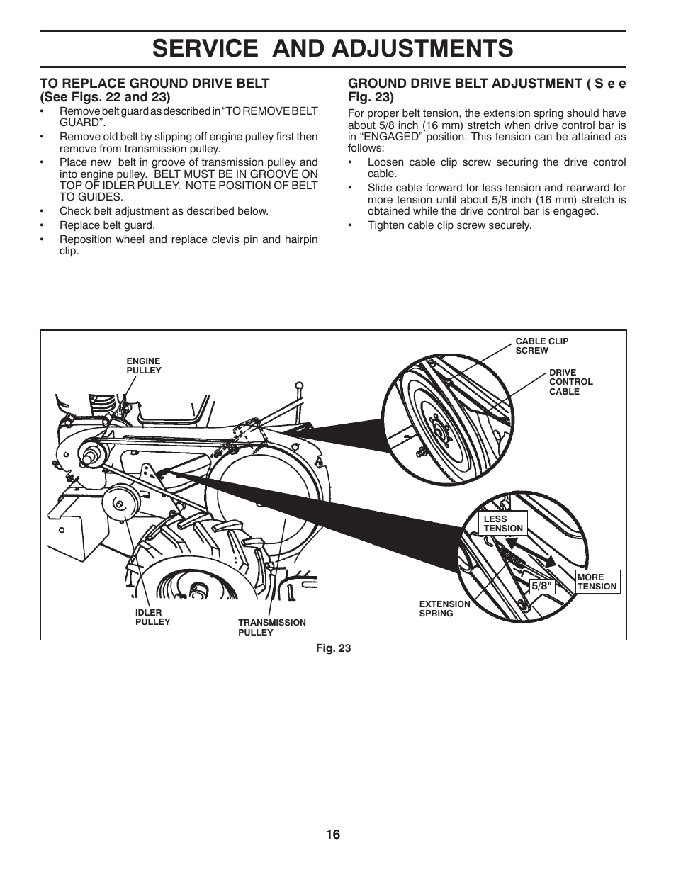 Service and adjustments | Husqvarna RTT900 User Manual | Page 16 / 29