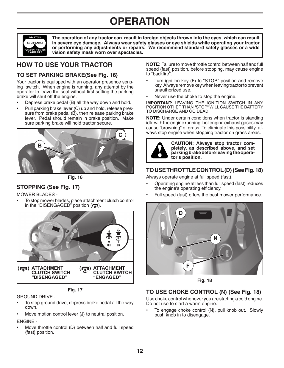 Operation, How to use your trac tor | Husqvarna 532 44 02-80 User Manual | Page 12 / 48