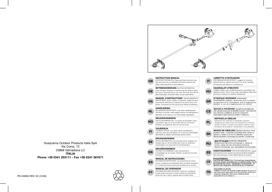 Husqvarna 249953 User Manual | 12 pages