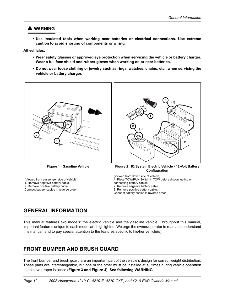 General information, Front bumper and brush guard, T (figure 1) | N (figure 2, Warning | Husqvarna FOREST AND GARDEN HUV4210-G User Manual | Page 14 / 64