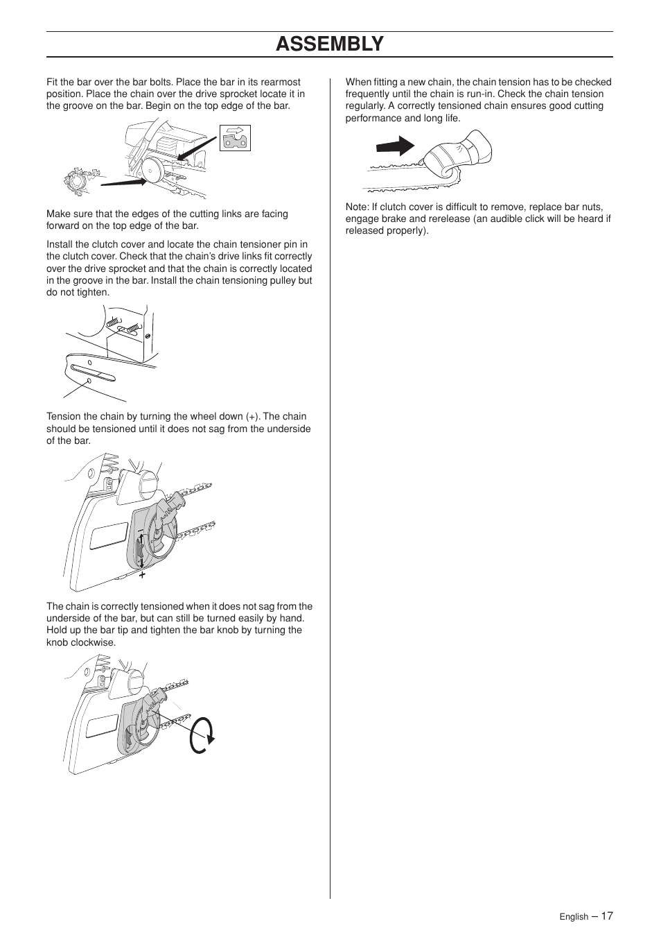 Assembly | Husqvarna 345e EPA II User Manual | Page 17 / 44