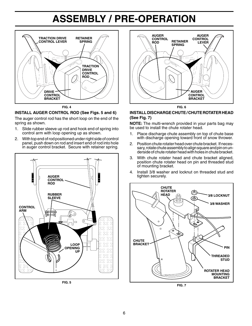 Assembly / pre-operation | Husqvarna 1130STE XP User Manual | Page 6 / 32