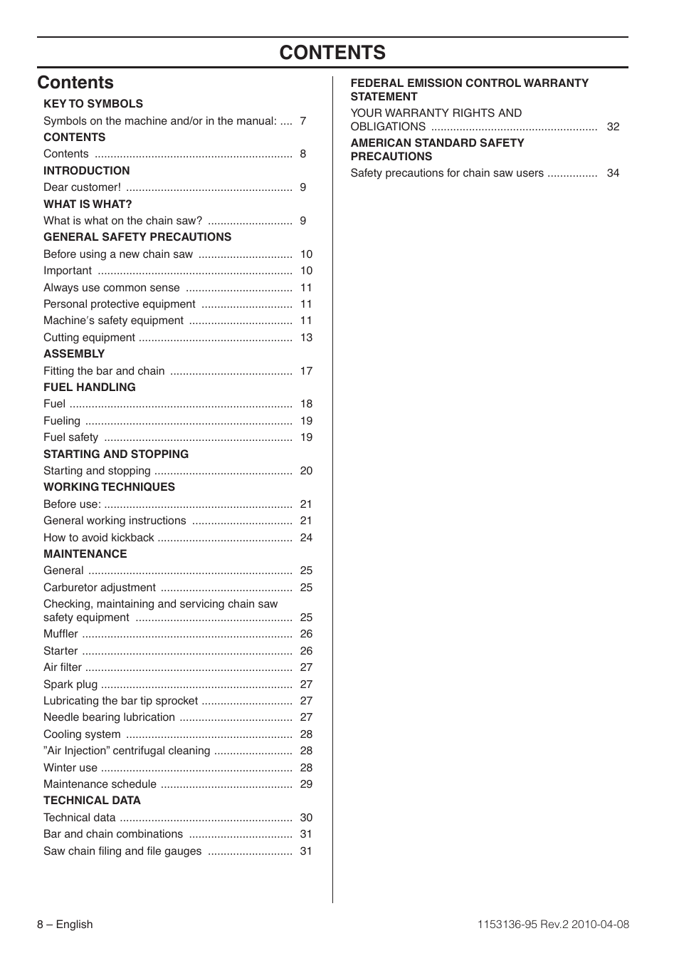 Husqvarna 1153136-95 User Manual | Page 8 / 36