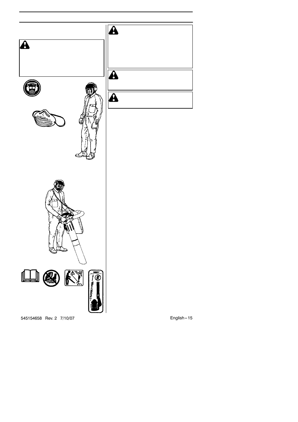 Using the blower | Husqvarna 125B User Manual | Page 15 / 47