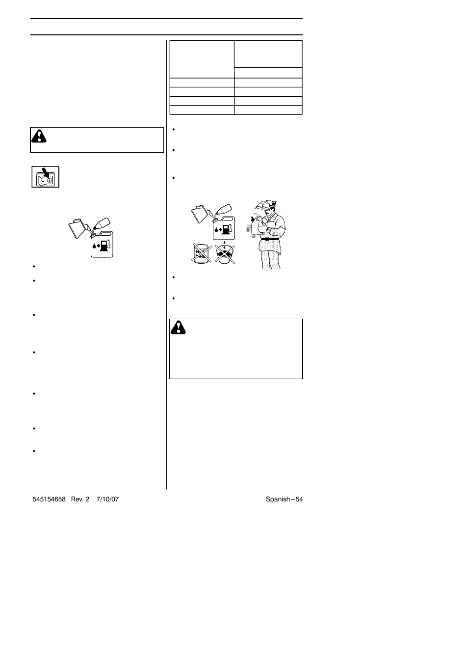 Manipulacion del combustible, Carburante, Advertencia | Husqvarna 125B User Manual | Page 33 / 47