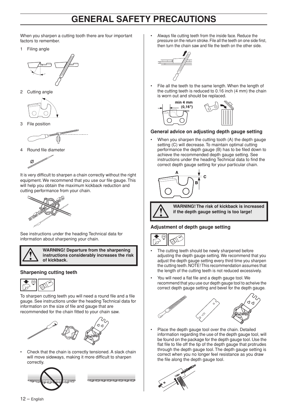 General safety precautions | Husqvarna 346XP/ 351 User Manual | Page 12 / 44