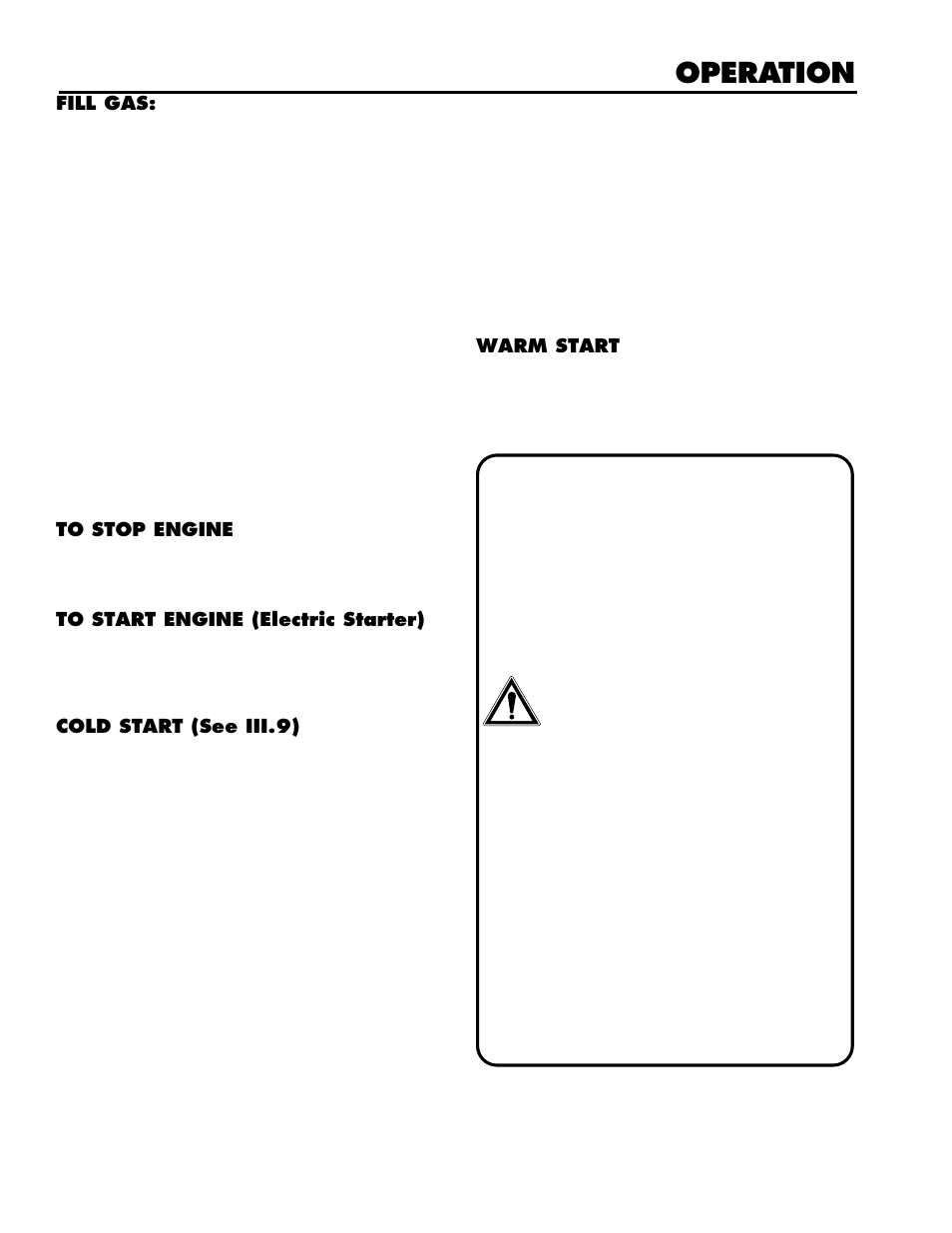 Operation | Husqvarna ST724 User Manual | Page 20 / 40