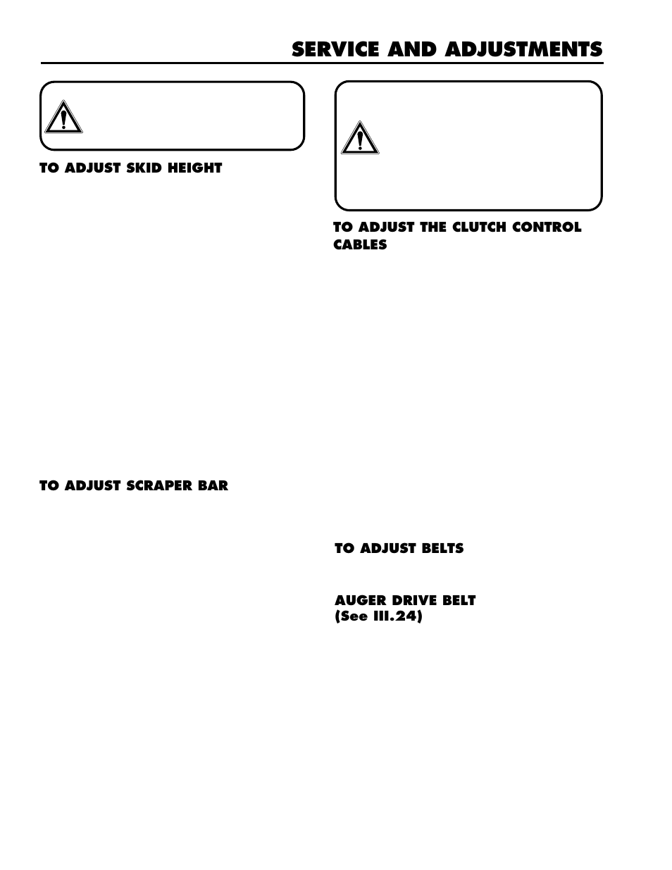 Service & adjustments, Service and adjustments | Husqvarna ST724 User Manual | Page 23 / 40