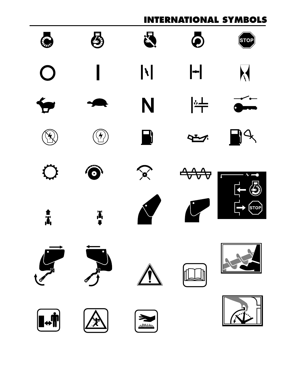 Symbols, International symbols | Husqvarna ST724 User Manual | Page 5 / 40