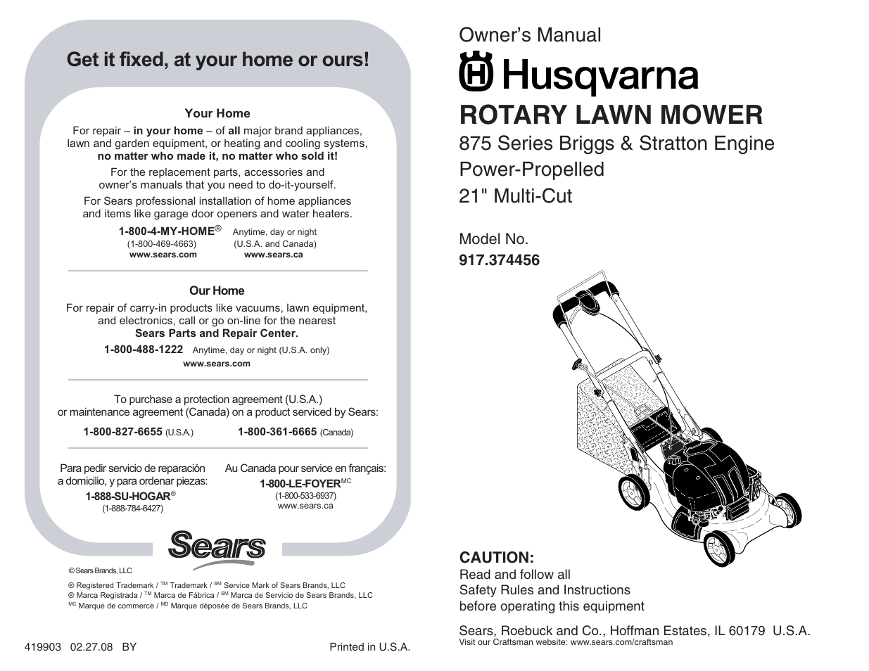 Husqvarna 917.374456 User Manual | 24 pages