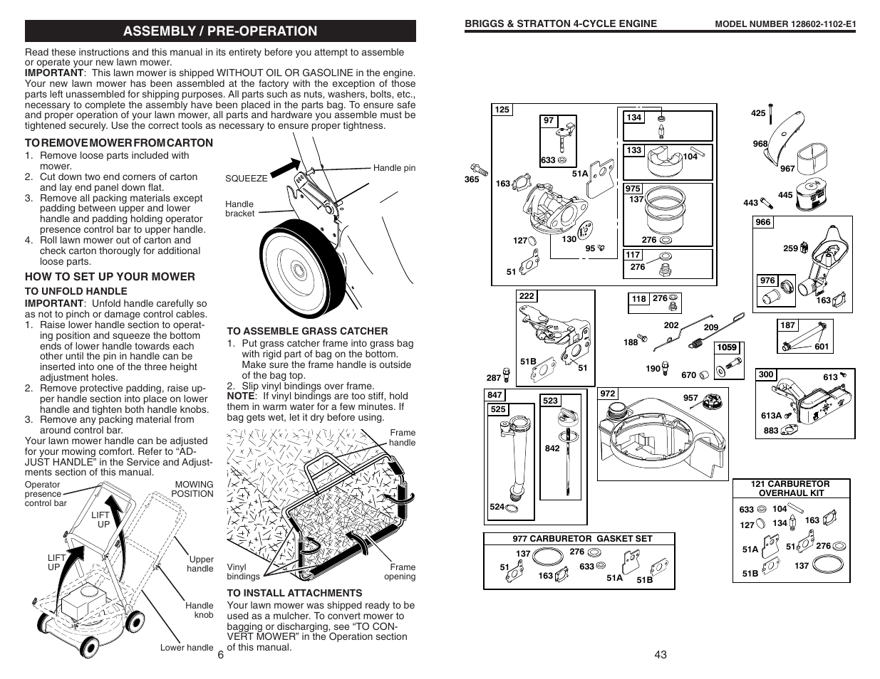 Assembly / pre-operation | Husqvarna 917.374456 User Manual | Page 6 / 24