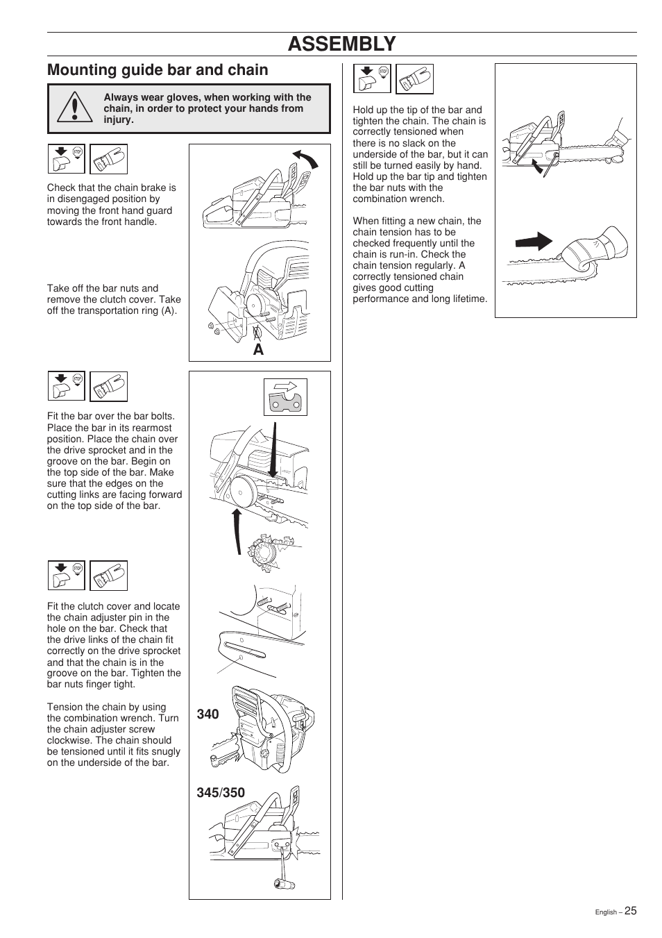 Assembly | Husqvarna 340 EPA II User Manual | Page 25 / 36