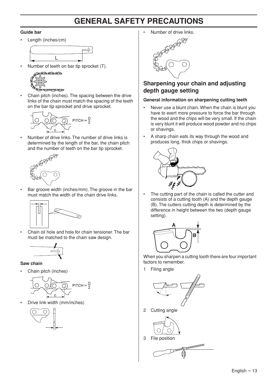 General safety precautions | Husqvarna Chainsaw T435 User Manual | Page 13 / 140