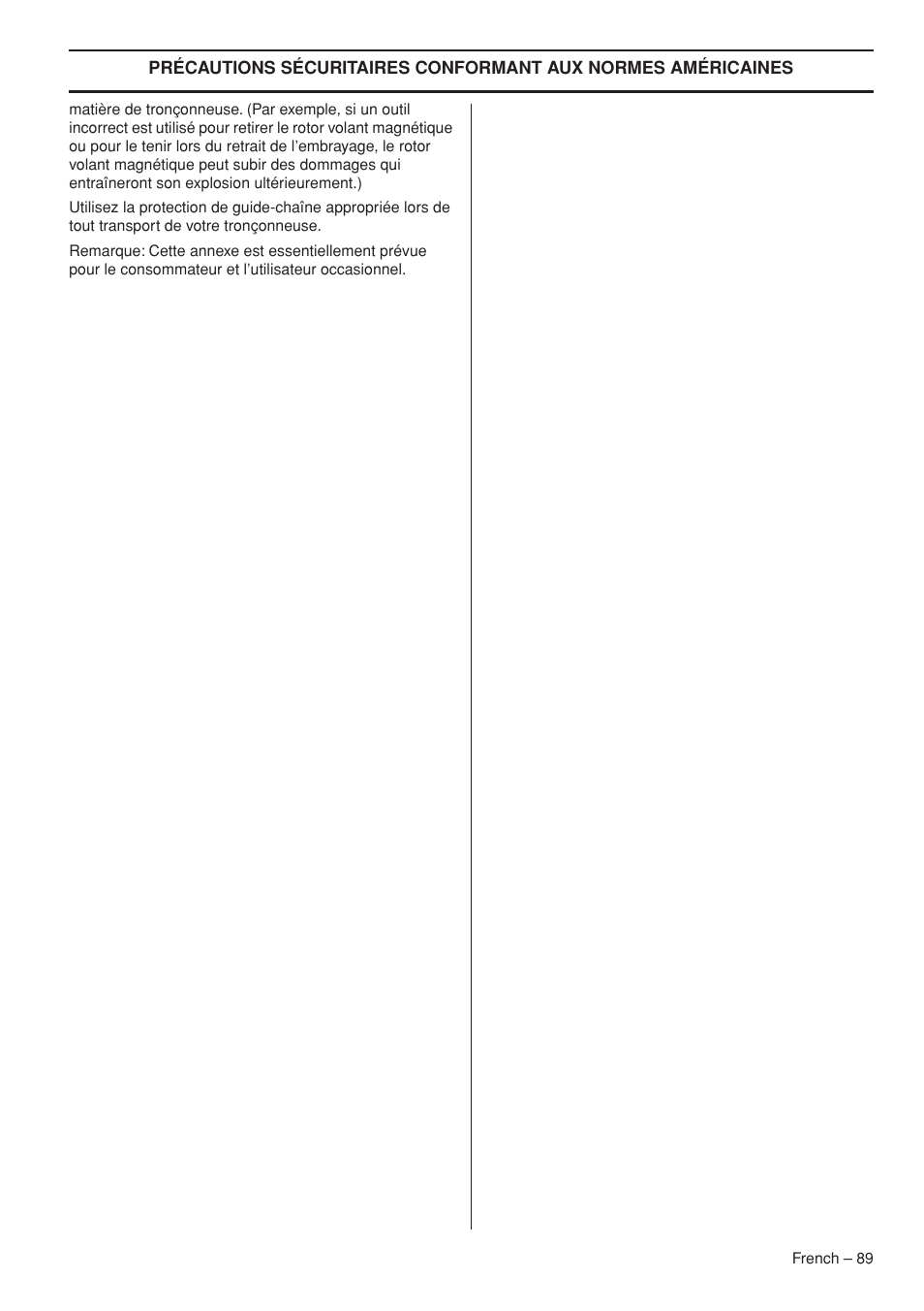 Husqvarna Chainsaw T435 User Manual | Page 89 / 140